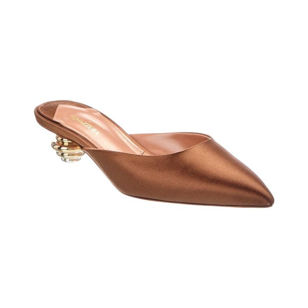 Aquazzura Alex 35 Jewel Satin Mule, Gold